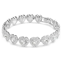 Ariana Grande x Swarovski Tennis bracelet, Mixed cuts, Heart, White, Rhodium plated by SWAROVSKI