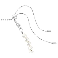 Ariana Grande x Swarovski choker, Mixed cuts, Crystal pearl, Heart, White, Rhodium plated by SWAROVSKI