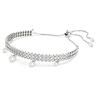 Ariana Grande x Swarovski bracelet, Crystal pearl, Round cut, White, Rhodium plated by SWAROVSKI