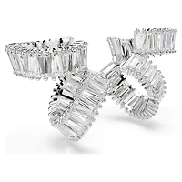 Ariana Grande x Swarovski ear cuffs, Baguette cut, White, Rhodium plated by SWAROVSKI