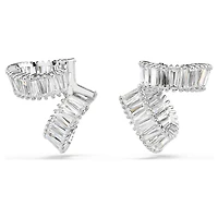 Ariana Grande x Swarovski ear cuffs, Baguette cut, White, Rhodium plated by SWAROVSKI