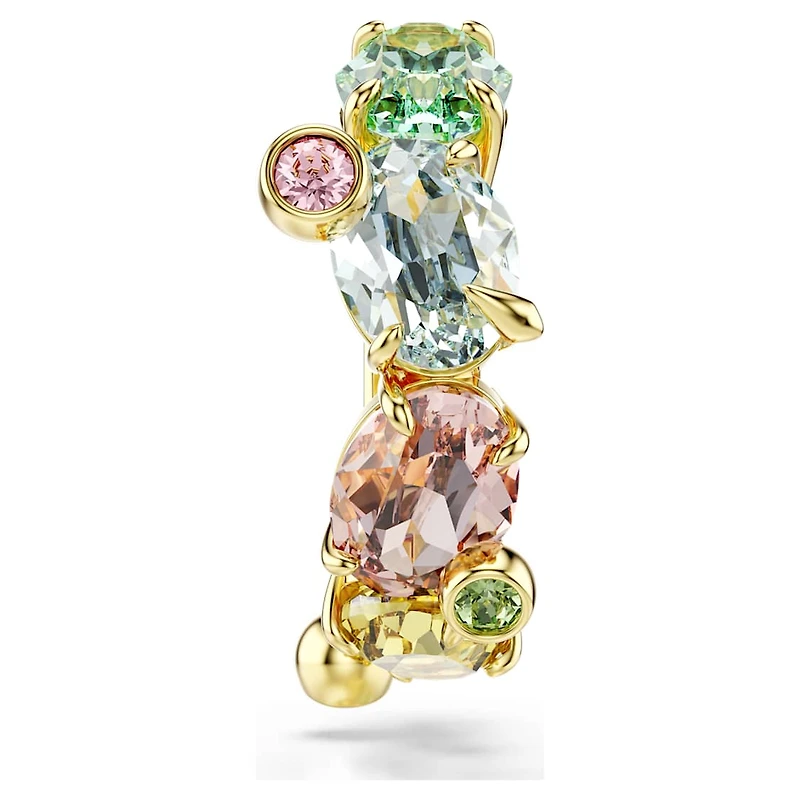 Gema ear cuff, Single, Mixed cuts, Multicolored, Gold-tone plated by SWAROVSKI