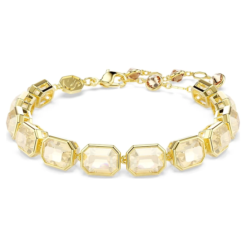 Millenia bracelet, Octagon cut, Caramel, Gold-tone plated by SWAROVSKI