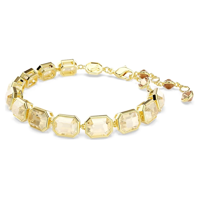 Millenia bracelet, Octagon cut, Caramel, Gold-tone plated by SWAROVSKI