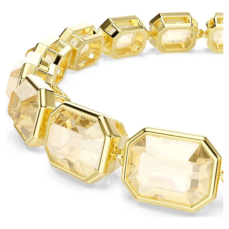 Millenia bracelet, Octagon cut, Caramel, Gold-tone plated by SWAROVSKI