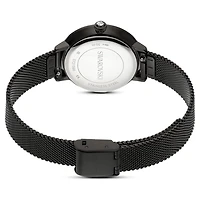 Certa watch, Metal bracelet, Black, Black finish by SWAROVSKI