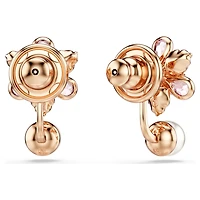 Idyllia earring jackets, Crystal pearl, Mixed cuts, Flower, Multicoloured, Rose gold-tone plated by SWAROVSKI