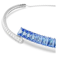Matrix choker, Mixed cuts, Blue, Rhodium plated by SWAROVSKI