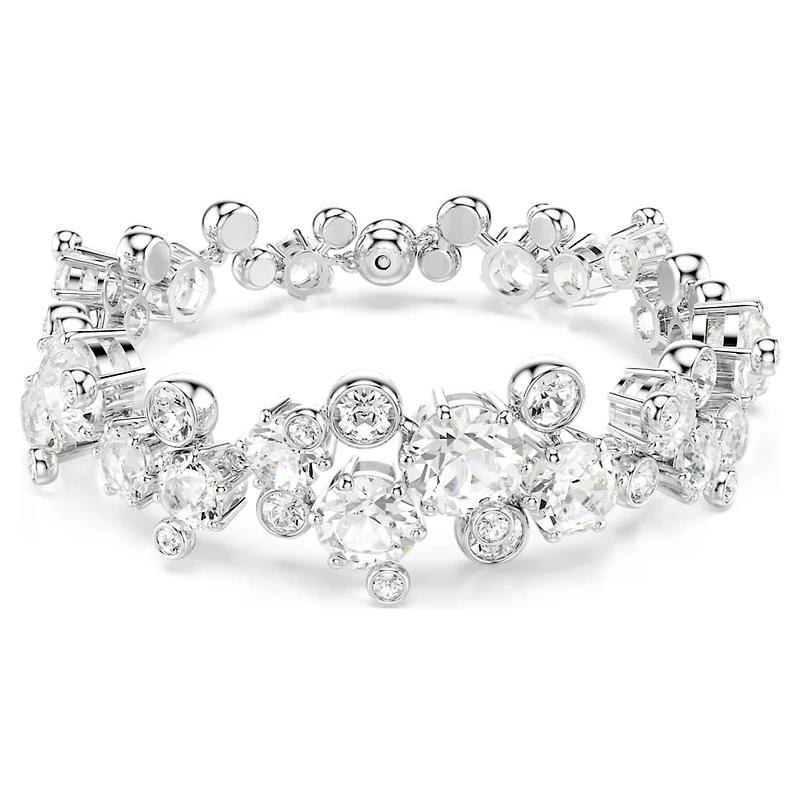 Constella bracelet, Mixed cuts, White, Rhodium plated by SWAROVSKI