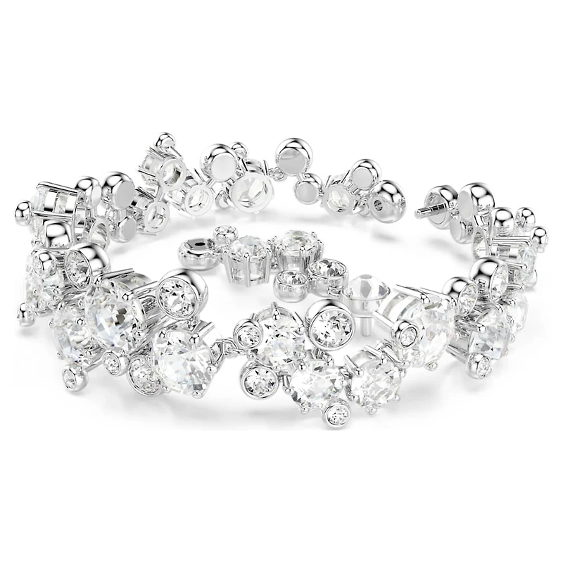 Constella bracelet, Mixed cuts, White, Rhodium plated by SWAROVSKI
