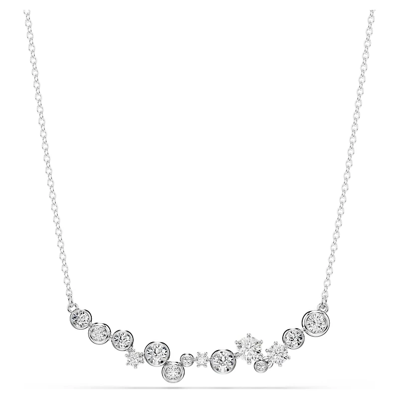Constella necklace, Mixed cuts, White, Rhodium plated by SWAROVSKI