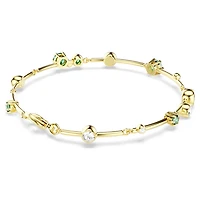Constella bracelet, Mixed cuts, Green, Gold-tone plated by SWAROVSKI