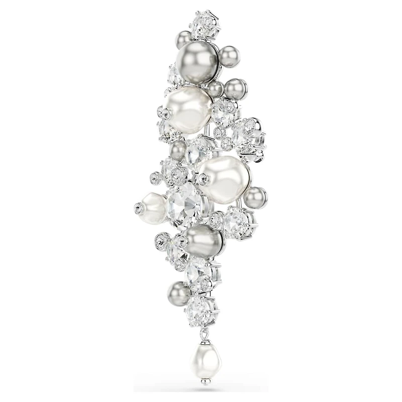 Constella brooch, Crystal pearl, Round cut, White, Rhodium plated by SWAROVSKI