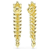 Idyllia drop earrings, Mixed cuts, Long, White, Gold-tone plated by SWAROVSKI