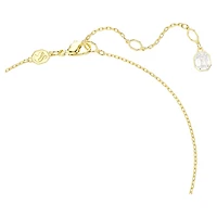 Idyllia pendant, Crystal pearl, Mixed cuts, Flower, Multicoloured, Gold-tone plated by SWAROVSKI