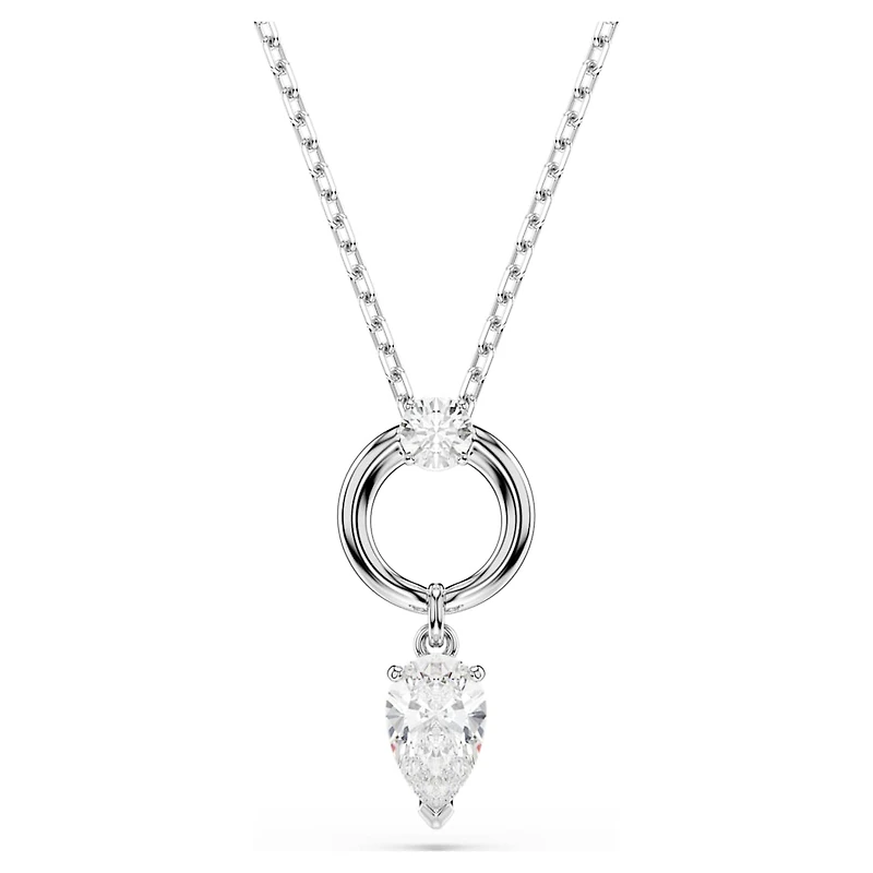 Mesmera pendant, Pear cut, White, Rhodium plated by SWAROVSKI