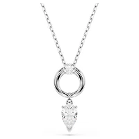 Mesmera pendant, Pear cut, White, Rhodium plated by SWAROVSKI