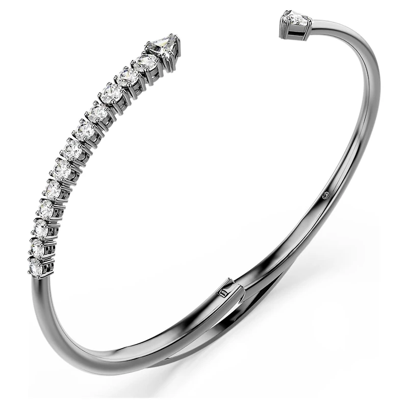 Sublima bangle, White, Ruthenium plated by SWAROVSKI