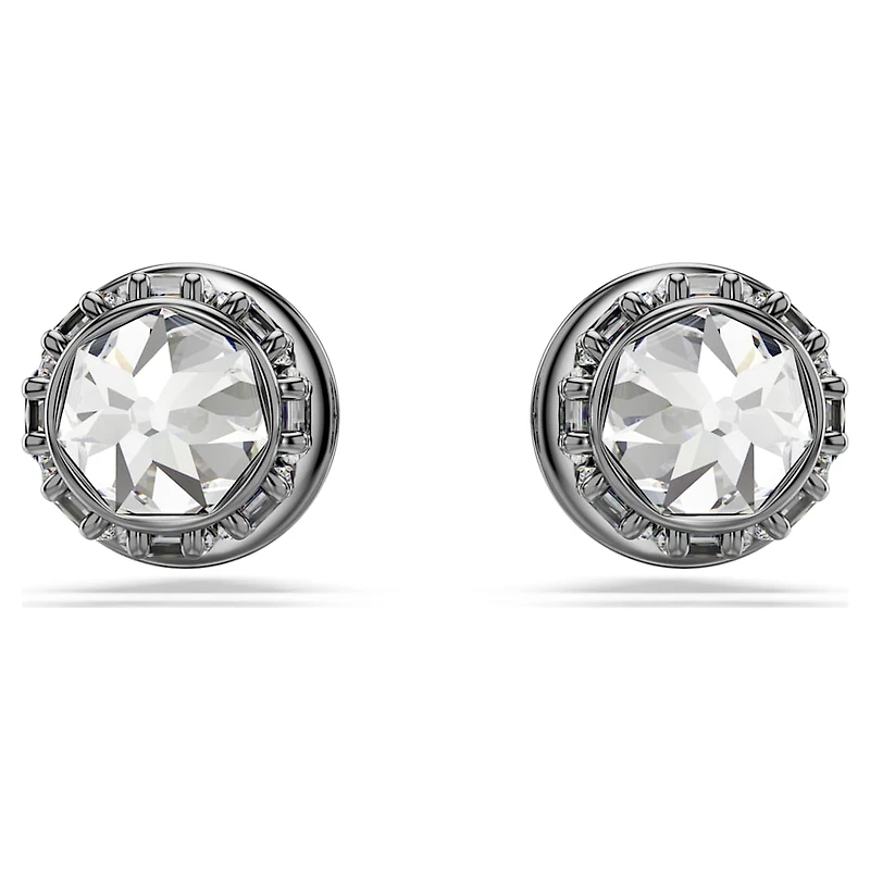 Sublima stud earrings, Spike, White, Ruthenium plated by SWAROVSKI