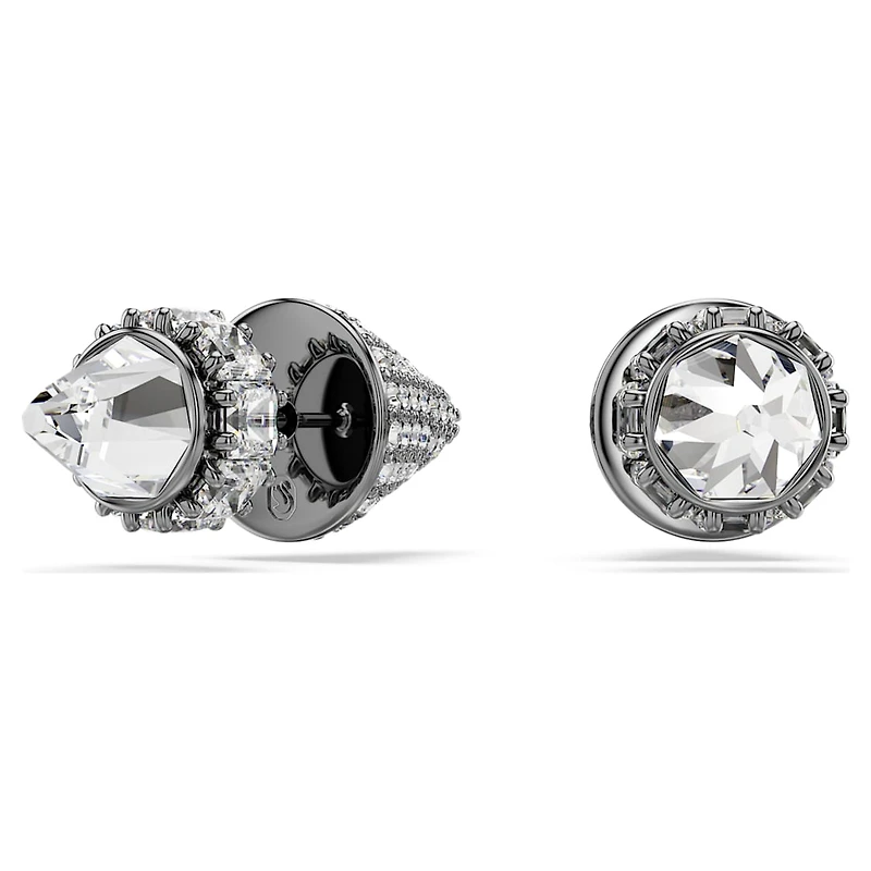 Sublima stud earrings, Spike, White, Ruthenium plated by SWAROVSKI