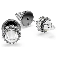 Sublima stud earrings, Spike, White, Ruthenium plated by SWAROVSKI