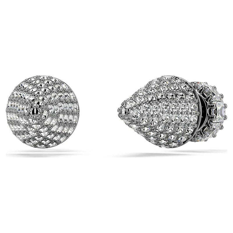 Sublima stud earrings, Spike, White, Ruthenium plated by SWAROVSKI