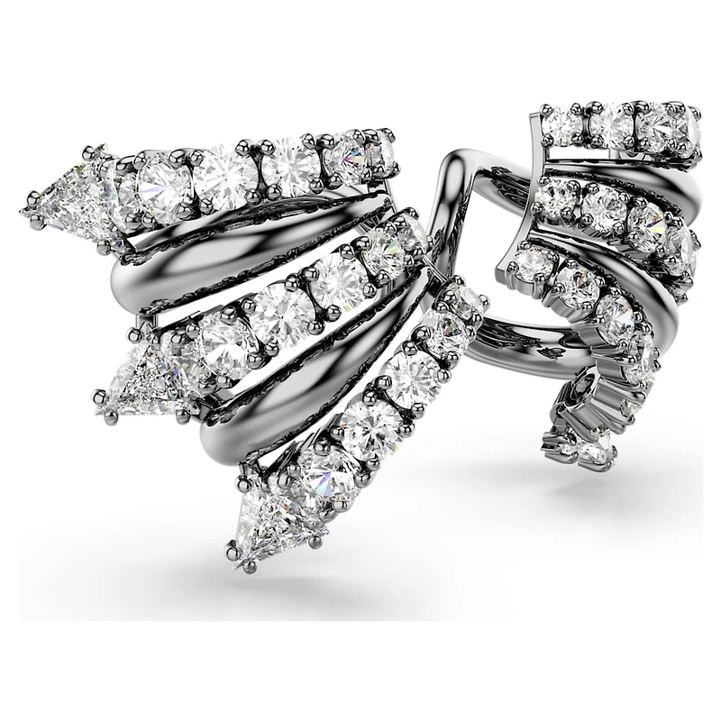 Sublima ear cuffs, White, Ruthenium plated by SWAROVSKI