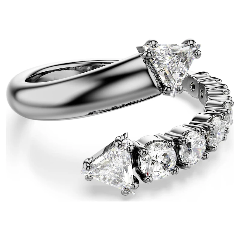 Sublima open ring, Mixed cuts, White, Ruthenium plated by SWAROVSKI