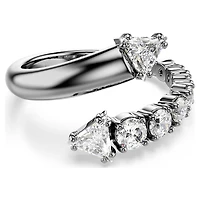 Sublima open ring, Mixed cuts, White, Ruthenium plated by SWAROVSKI