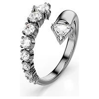 Sublima open ring, Mixed cuts, White, Ruthenium plated by SWAROVSKI