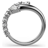 Sublima open ring, Mixed cuts, White, Ruthenium plated by SWAROVSKI