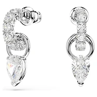 Mesmera set, Pear cut, Round cut, White, Rhodium plated by SWAROVSKI