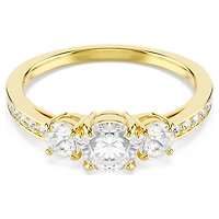 Stilla Attract ring, Round cut, White, Gold-tone plated by SWAROVSKI