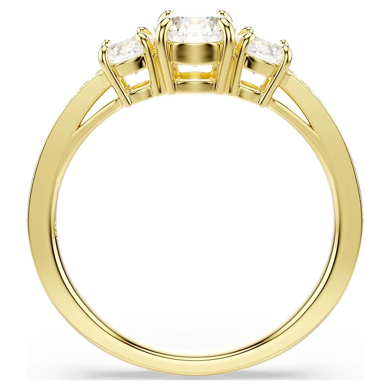 Stilla Attract ring, Round cut, White, Gold-tone plated by SWAROVSKI