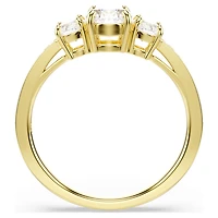 Stilla Attract ring, Round cut, White, Gold-tone plated by SWAROVSKI
