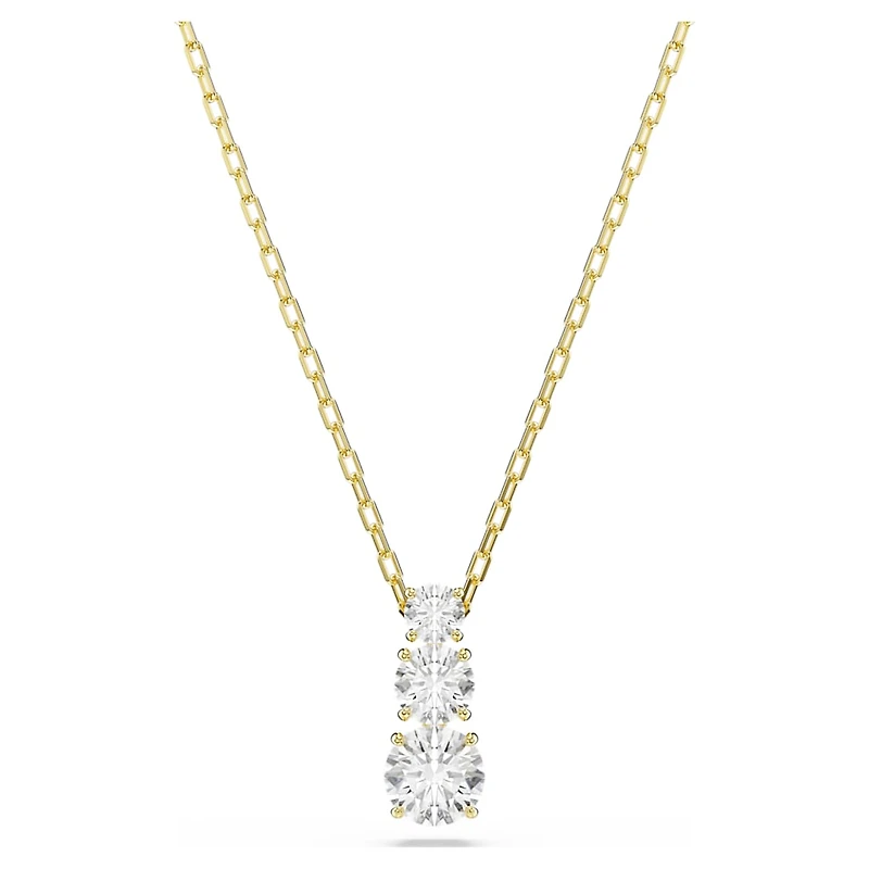 Stilla Attract pendant, Round cut, White, Gold-tone plated by SWAROVSKI