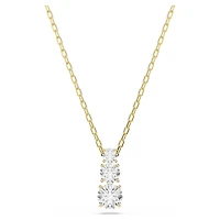 Stilla Attract pendant, Round cut, White, Gold-tone plated by SWAROVSKI