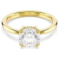 Stilla cocktail ring, Round cut, White, Gold-tone plated by SWAROVSKI