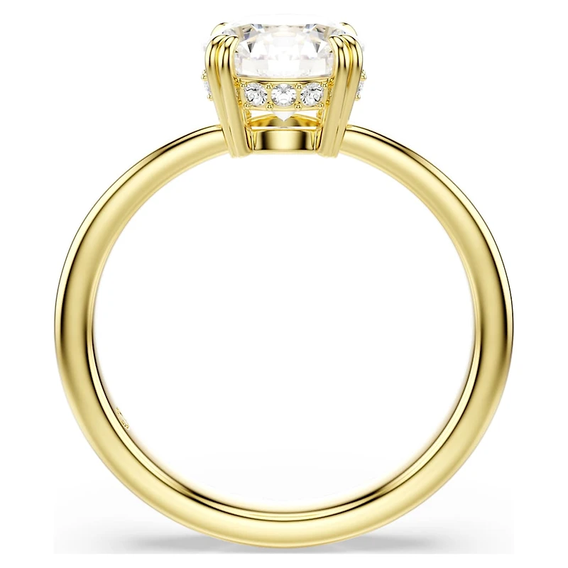 Stilla cocktail ring, Round cut, White, Gold-tone plated by SWAROVSKI