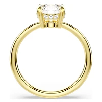 Stilla cocktail ring, Round cut, White, Gold-tone plated by SWAROVSKI
