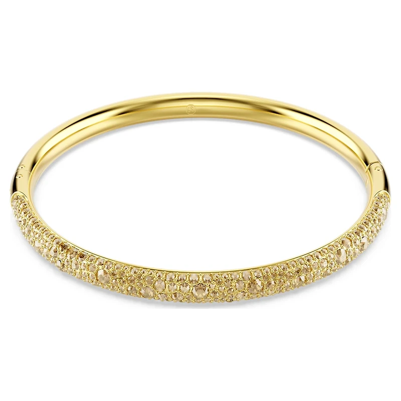 Sublima bangle, Snow pavé, Gold tone, Gold-tone plated by SWAROVSKI