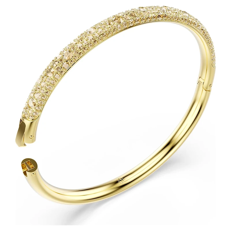 Sublima bangle, Snow pavé, Gold tone, Gold-tone plated by SWAROVSKI