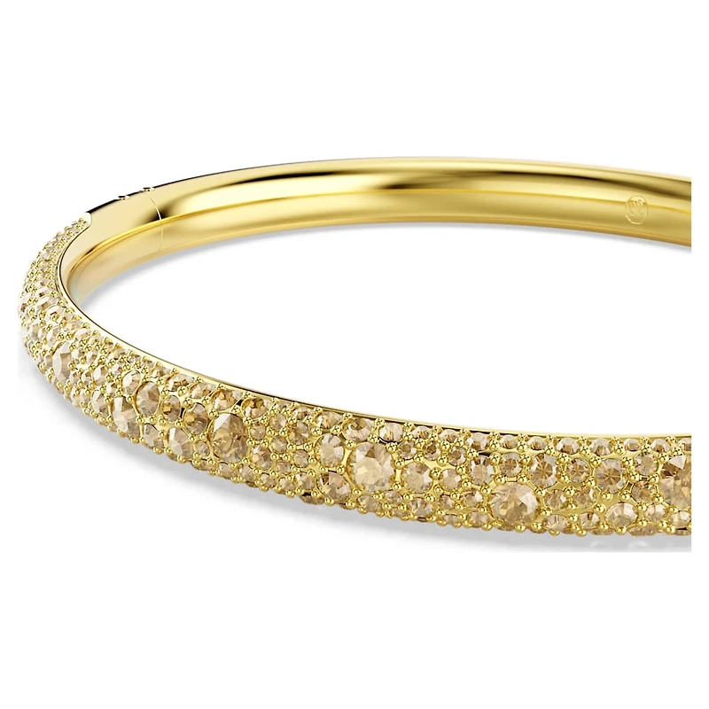 Sublima bangle, Snow pavé, Gold tone, Gold-tone plated by SWAROVSKI