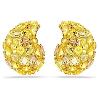 Gema clip earrings, Yellow, Gold-tone plated by SWAROVSKI