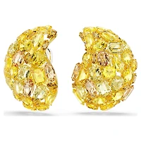 Gema clip earrings, Yellow, Gold-tone plated by SWAROVSKI