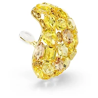 Gema clip earrings, Yellow, Gold-tone plated by SWAROVSKI