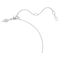 Swan pendant, Swan, White, Rhodium plated by SWAROVSKI