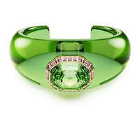 Dulcis cuff, Octagon cut, Green, Gold-tone plated by SWAROVSKI