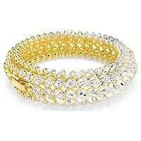 Idyllia bracelet, Oval cut, White, Gold-tone plated by SWAROVSKI