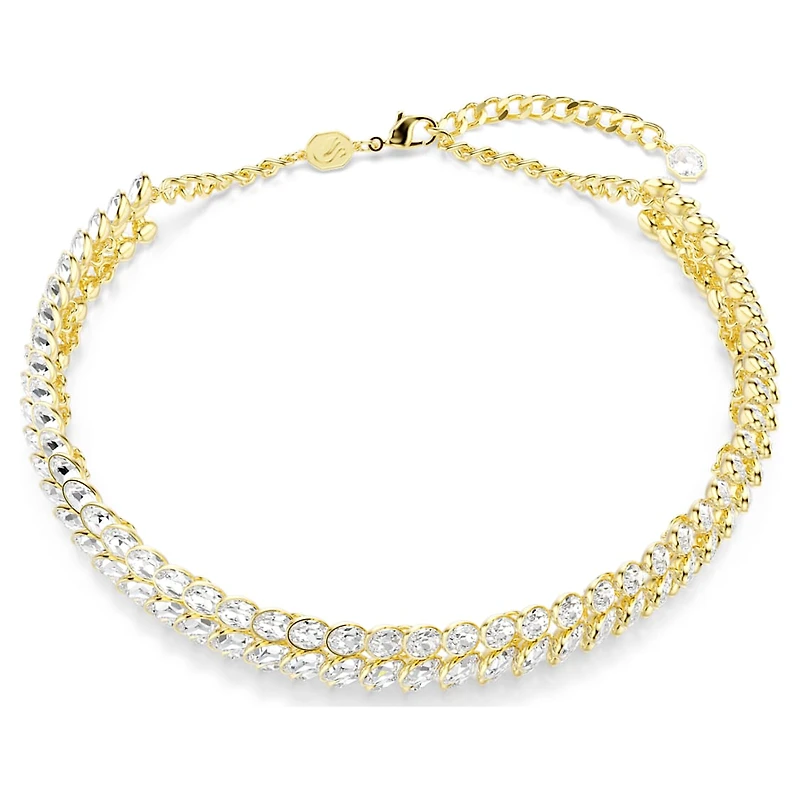 Idyllia choker, Oval cut, White, Gold-tone plated by SWAROVSKI